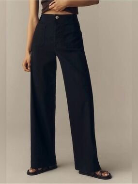 Maeve by Anthropologie Wide-Leg Pants Black/Brown